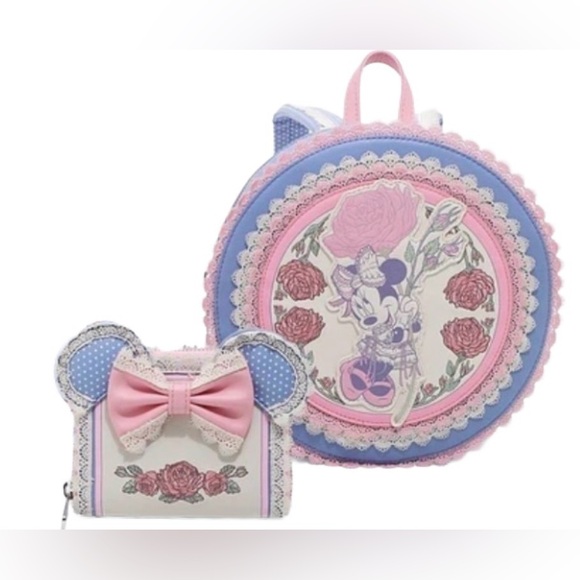Disney Handbags - Disney Minnie Mouse Backpack and Wallet Set - Pink and Blue